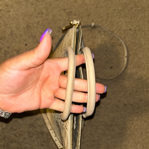 Brahmin Cream Crocodile-Embossed Satchel with Detachable Strap - Picture 8 of 11